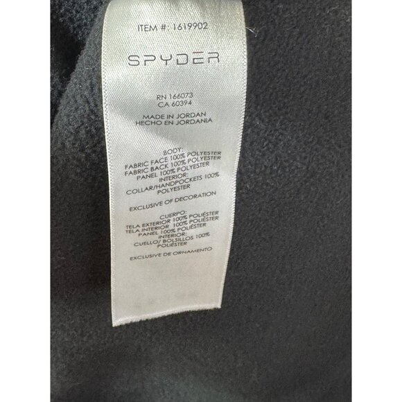 Spyder Mens Black Quarter-Zip Pullover Jacket Size X Polyester Fleece - Picture 4 of 16